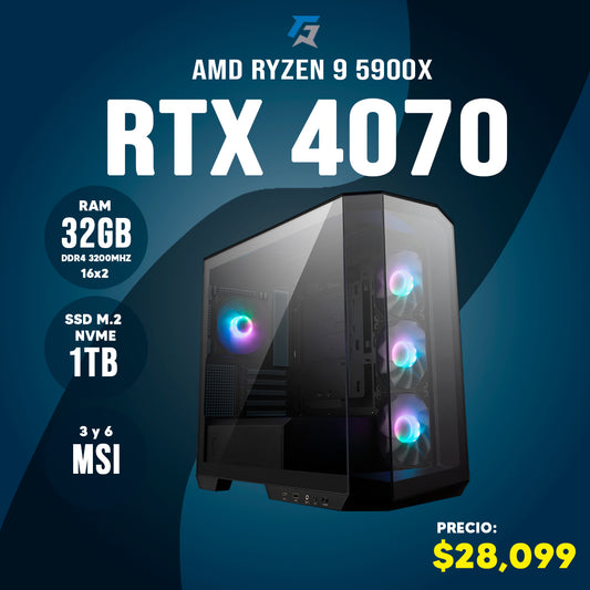 Pc Gamer - RTX 4070 - R9X - 32 RAM - AIO